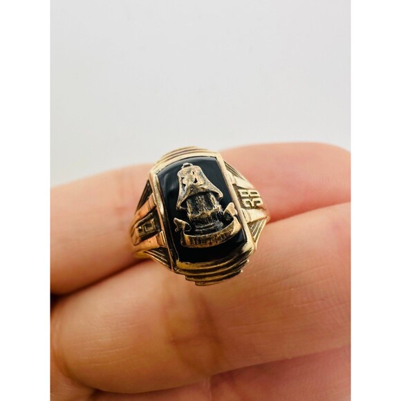 Vintage 10k yellow gold 1938 class ring size 5 - Picture 1 of 9